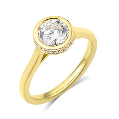 18ct Yellow Gold Round Diamond Engagement Ring 1.30ct thumbnail