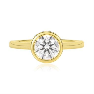 18ct Yellow Gold Round Diamond Engagement Ring 1.30ct thumbnail