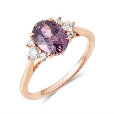 18ct Rose Gold Berry Sapphire and Diamond Engagement Ring 2.25ct thumbnail