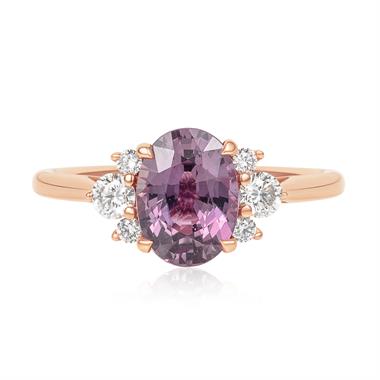 18ct Rose Gold Berry Sapphire and Diamond Engagement Ring 2.25ct thumbnail