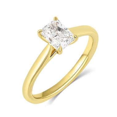 18ct Yellow Gold Radiant Cut Diamond Solitaire Engagement Ring 0.90ct thumbnail