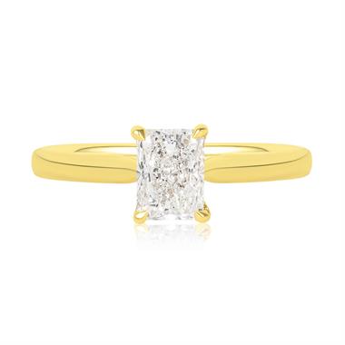 18ct Yellow Gold Radiant Cut Diamond Solitaire Engagement Ring 0.90ct thumbnail