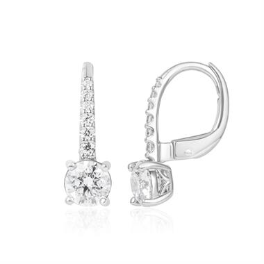 18ct White Gold Diamond Drop Earrings 1.56ct thumbnail