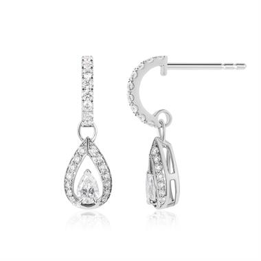 Theia 18ct White Gold Diamond Drop Earrings thumbnail