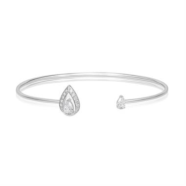 Theia 18ct White Gold Diamond Bangle Large thumbnail