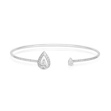 Theia 18ct White Gold Diamond Bangle Large thumbnail