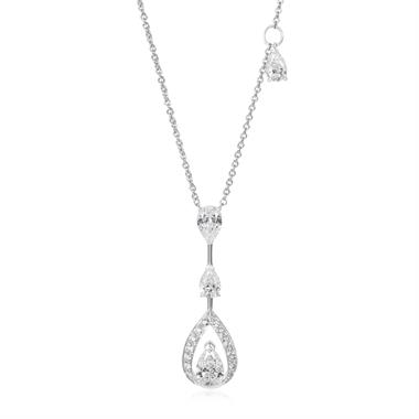 Theia 18ct White Gold Diamond Drop Necklace thumbnail