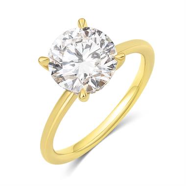 18ct Yellow Gold Lab Grown Round Diamond Engagement Ring 3.00ct thumbnail 