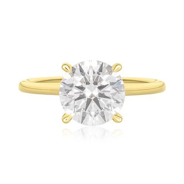 18ct Yellow Gold Lab Grown Round Diamond Engagement Ring 3.00ct thumbnail