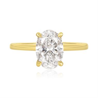 18ct Yellow Gold Lab Grown Oval Diamond Engagement Ring 2.00ct thumbnail