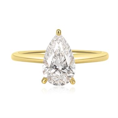 18ct Yellow Gold Lab Grown Pear Diamond Engagement Ring 2.00ct thumbnail