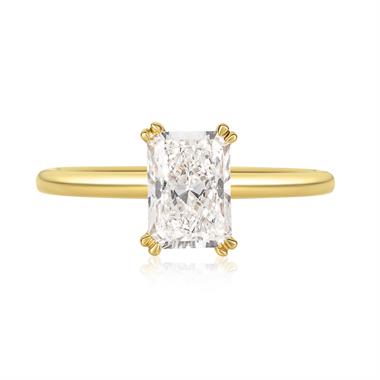 18ct Yellow Gold Lab Grown Radiant Diamond Engagement Ring 1.50ct thumbnail