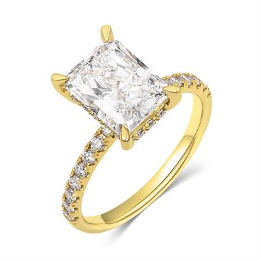 18ct Yellow Gold Lab Grown Radiant Diamond Engagement Ring 3.00ct thumbnail 