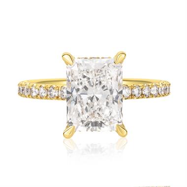 18ct Yellow Gold Lab Grown Radiant Diamond Engagement Ring 3.00ct thumbnail