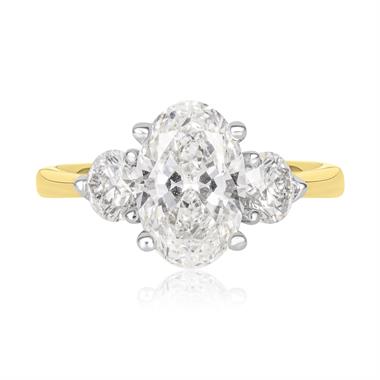 18ct Yellow Gold Lab Grown Oval Diamond Engagement Ring 2.20ct thumbnail