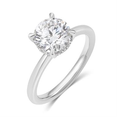 Platinum Lab Grown Round Diamond Engagement Ring 2.00ct thumbnail 