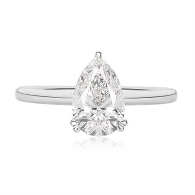 Platinum Lab Grown Pear Diamond Engagement Ring 1.50ct thumbnail