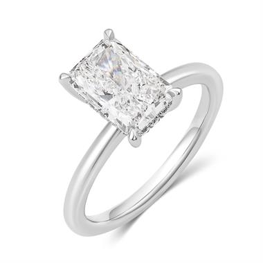 Platinum Lab Grown Radiant Diamond Engagement Ring 2.00ct thumbnail 