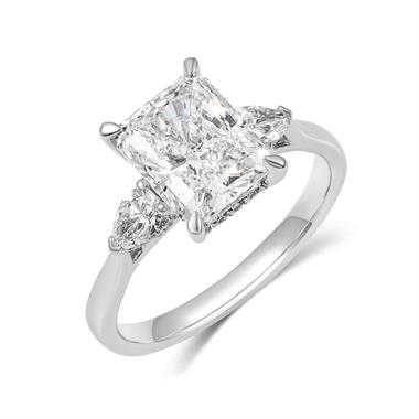 Platinum Lab Grown Radiant Diamond Engagement Ring 3.00ct thumbnail 