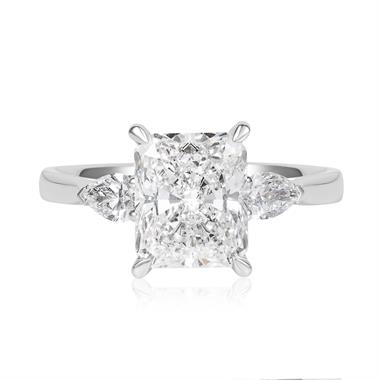 Platinum Lab Grown Radiant Diamond Engagement Ring 3.00ct thumbnail