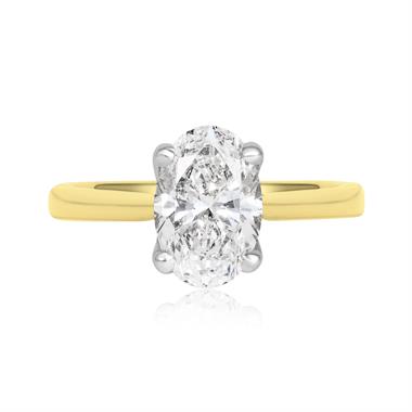 18ct Yellow Gold Lab Grown Oval Diamond Engagement Ring 1.50ct thumbnail