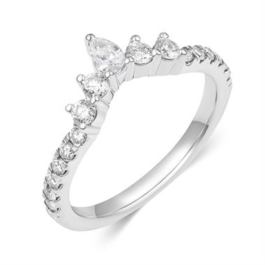 Platinum Diamond Set Shaped Band  thumbnail