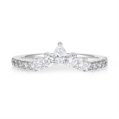 Platinum Diamond Set Shaped Band  thumbnail