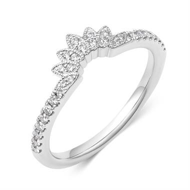 Platinum Diamond Set Shaped Band  thumbnail