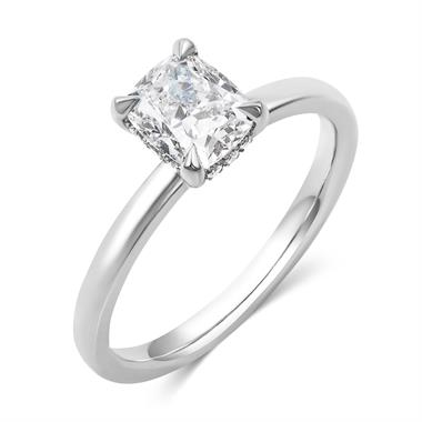 Platinum Cushion Diamond Engagement Ring 0.94ct thumbnail