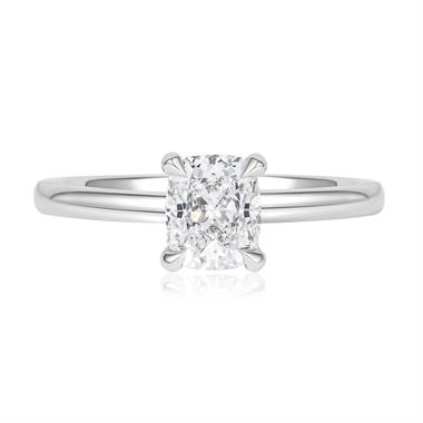 Platinum Cushion Diamond Engagement Ring 0.94ct thumbnail