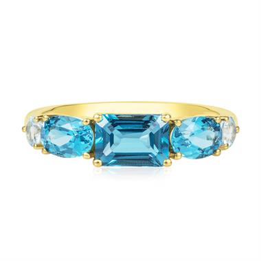 Bonbon 18ct Yellow Gold Blue Topaz Ring thumbnail