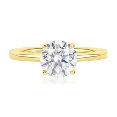 18ct Yellow Gold Lab Grown Round Diamond Engagement Ring 1.50ct thumbnail