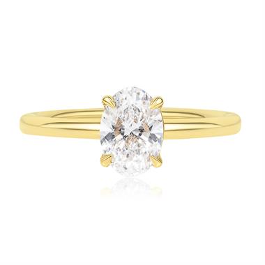 18ct Yellow Gold Lab Grown Oval Diamond Engagement Ring 1.00ct thumbnail