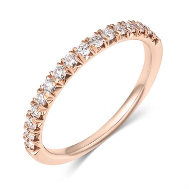 18ct Rose Gold Diamond Half Eternity Ring 0.34ct thumbnail