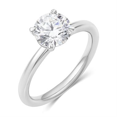 Platinum Lab Grown Round Diamond Engagement Ring 1.50ct thumbnail 