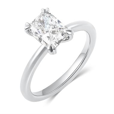 Platinum Lab Grown Radiant Diamond Engagement Ring 1.50ct thumbnail 