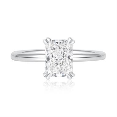 Platinum Lab Grown Radiant Diamond Engagement Ring 1.50ct thumbnail