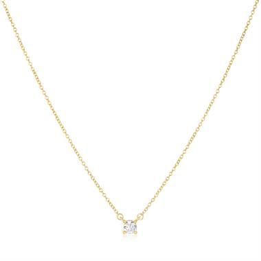 18ct Yellow Gold Diamond Solitaire Necklace 0.24ct thumbnail