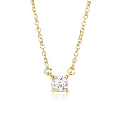 18ct Yellow Gold Diamond Solitaire Necklace 0.24ct thumbnail