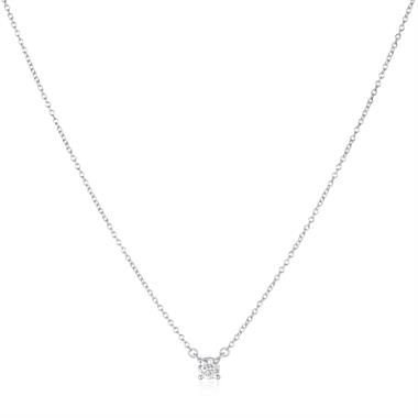 18ct White Gold Diamond Solitaire Necklace 0.24ct thumbnail