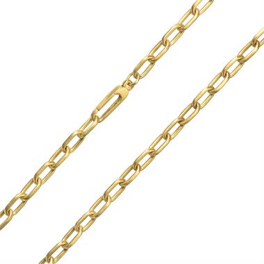 18ct Yellow Gold Brushed Finish Paperlink Necklace thumbnail