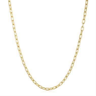 18ct Yellow Gold Brushed Finish Paperlink Necklace thumbnail