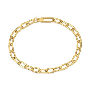 18ct Yellow Gold Brushed Finish Paperlink Bracelet thumbnail