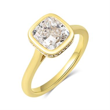 18ct Yellow Gold CushionDiamond Engagement Ring 2.52ct thumbnail