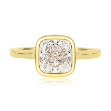 18ct Yellow Gold CushionDiamond Engagement Ring 2.52ct thumbnail