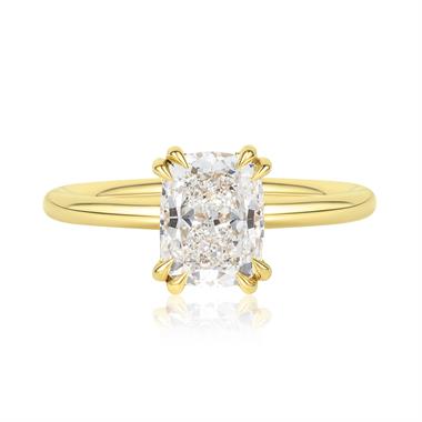 18ct Yellow Gold Cushion Diamond Engagement Ring 1.58ct thumbnail