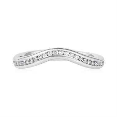 Platinum Diamond Shaped Wedding Ring 0.14ct thumbnail