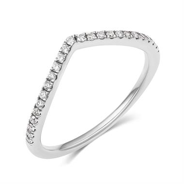 18ct White Gold Diamond Wishbone Ring 0.16ct thumbnail