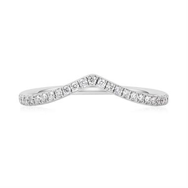 18ct White Gold Diamond Wishbone Ring 0.16ct thumbnail