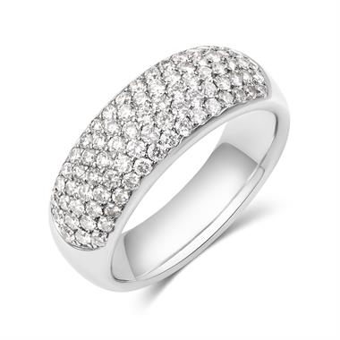 Platinum Diamond Set Domed Ring  thumbnail